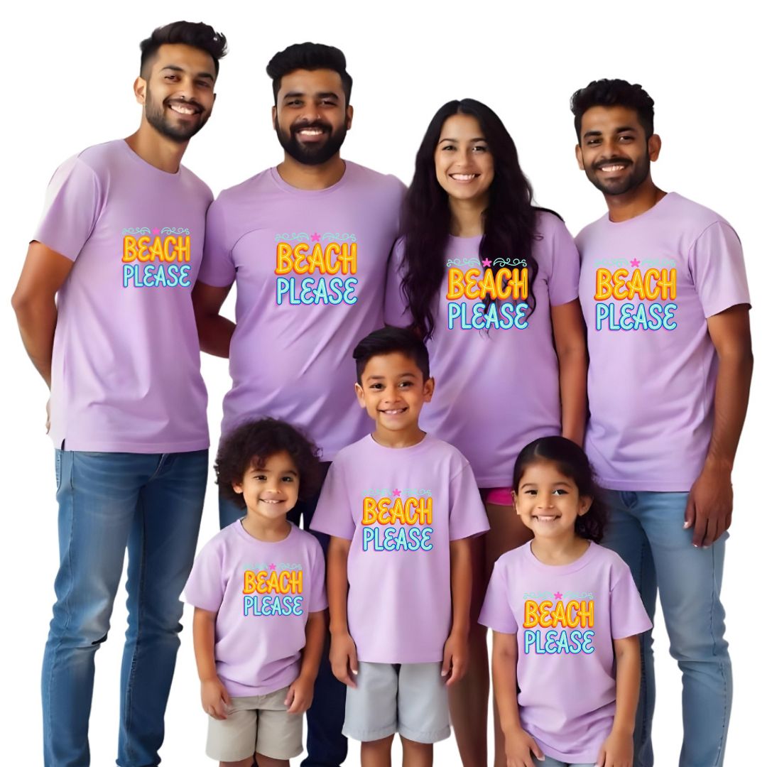 Beach Please Printed Matching Vacation Group T-Shirts