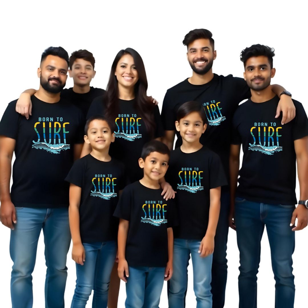 Born to Surf Printed Matching Vacation Group T-Shirts