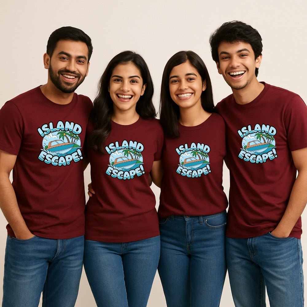 Island Escape Matching Outfits - Group Vacation Island Vibe Tees
