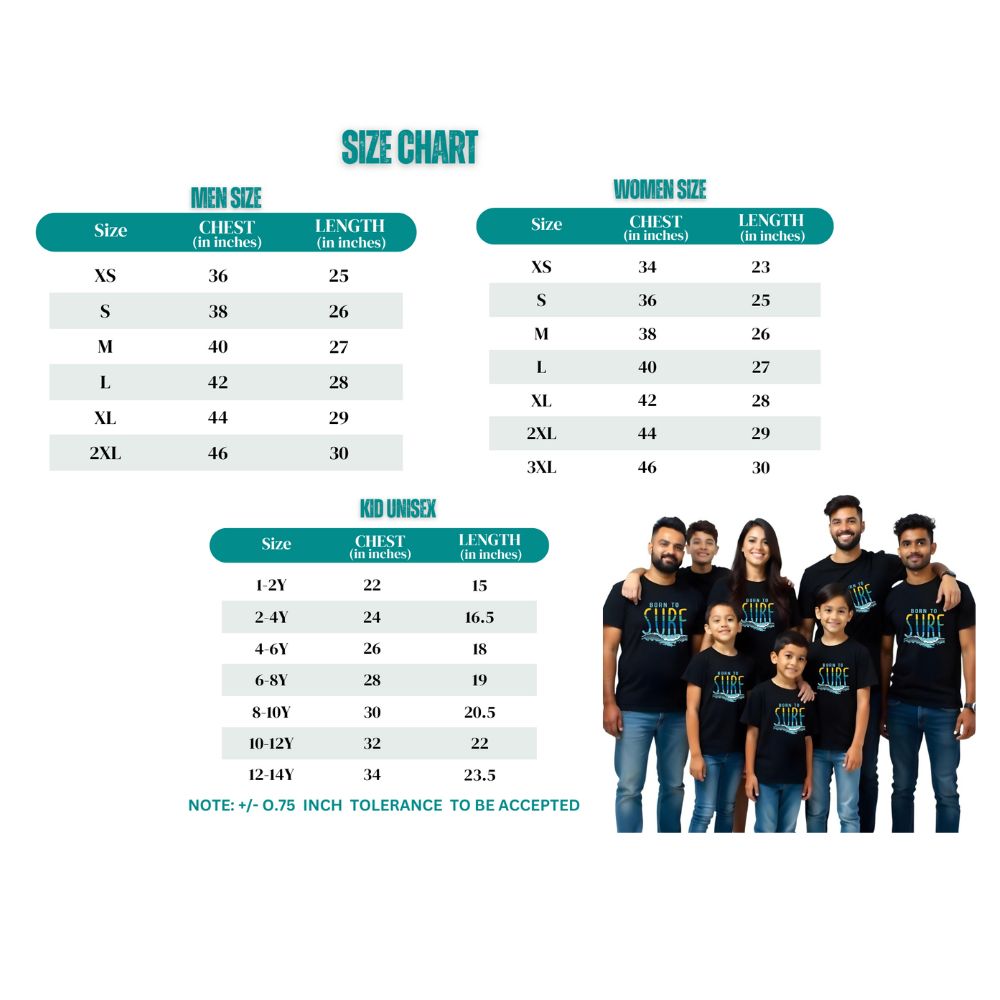 Born to Surf Printed Matching Vacation Group T-Shirts